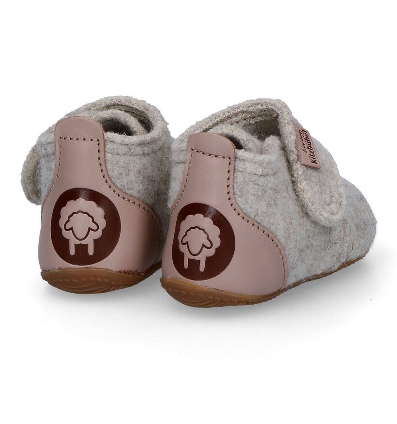 Living Kitzbühel Pantoufles pour bébé en Brun foncé en laine (299774)