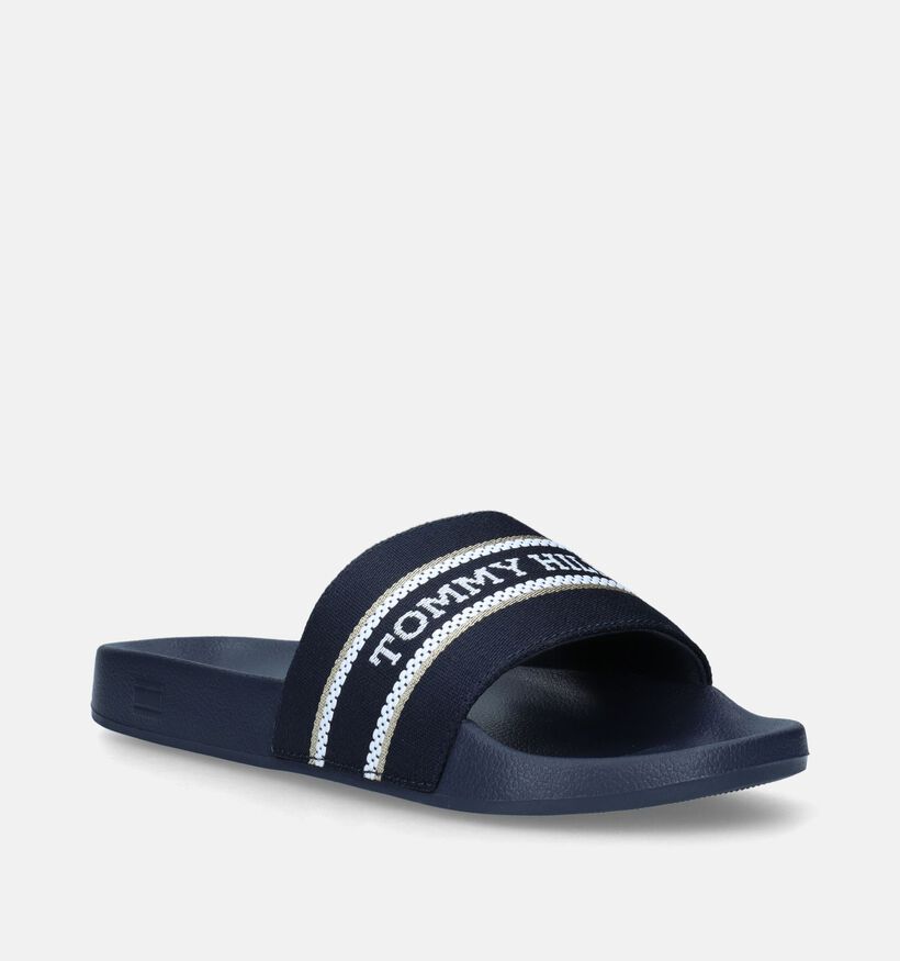 Tommy Hilfiger Webbing Slide Claquettes de picine en Bleu pour femmes (336397)