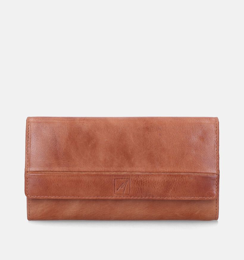 Label M Porte-monnaie à rabat en Cognac pour femmes (358856)