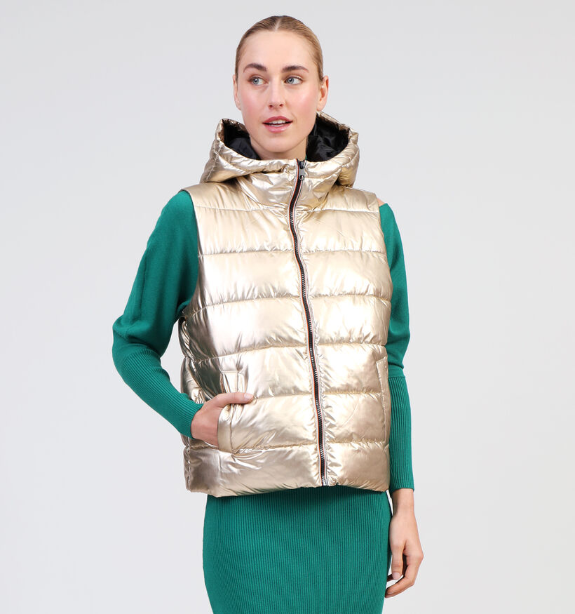 Vero Moda Upsala Gouden Korte gewatteerde bodywarmer voor dames (344072)