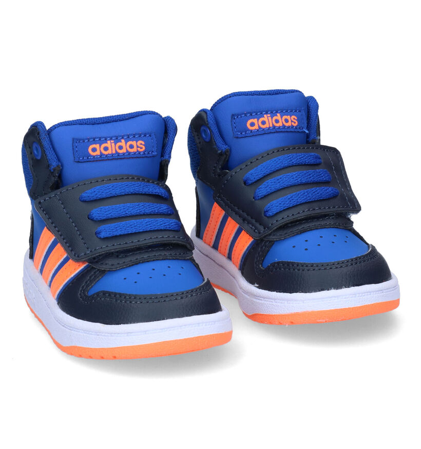 adidas Hoops Baskets hautes en Bleu pour garçons (299873)