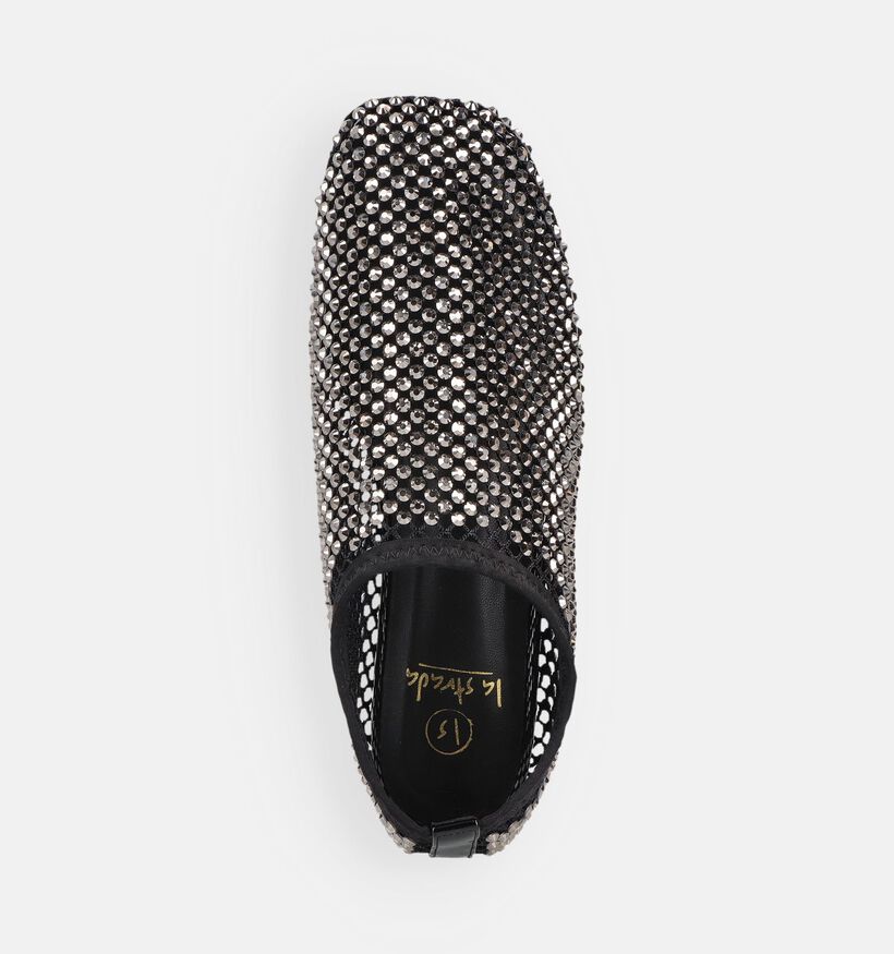 La Strada Zwarte/Zilveren Mesh Ballerina's met Steentjes voor dames (381642)
