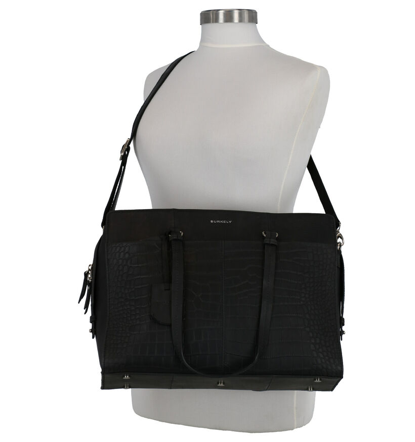 Burkely Croco Cody Zwarte Laptoptas in leer (273370)