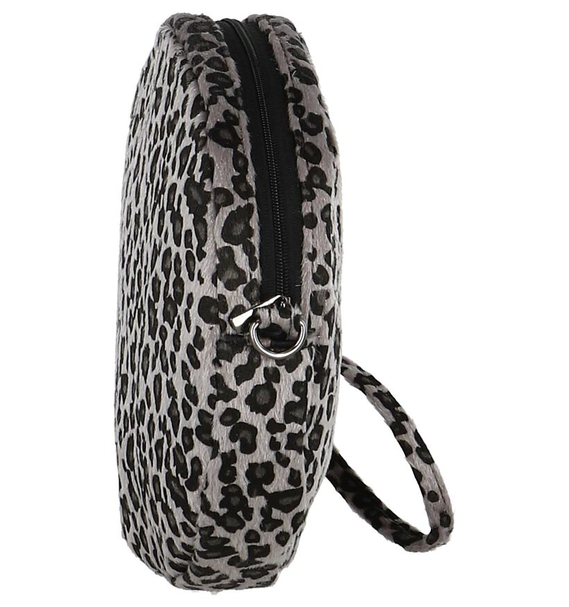 Grijze Dolce C. Crossbody Tas met Luipaardprint in stof (250965)