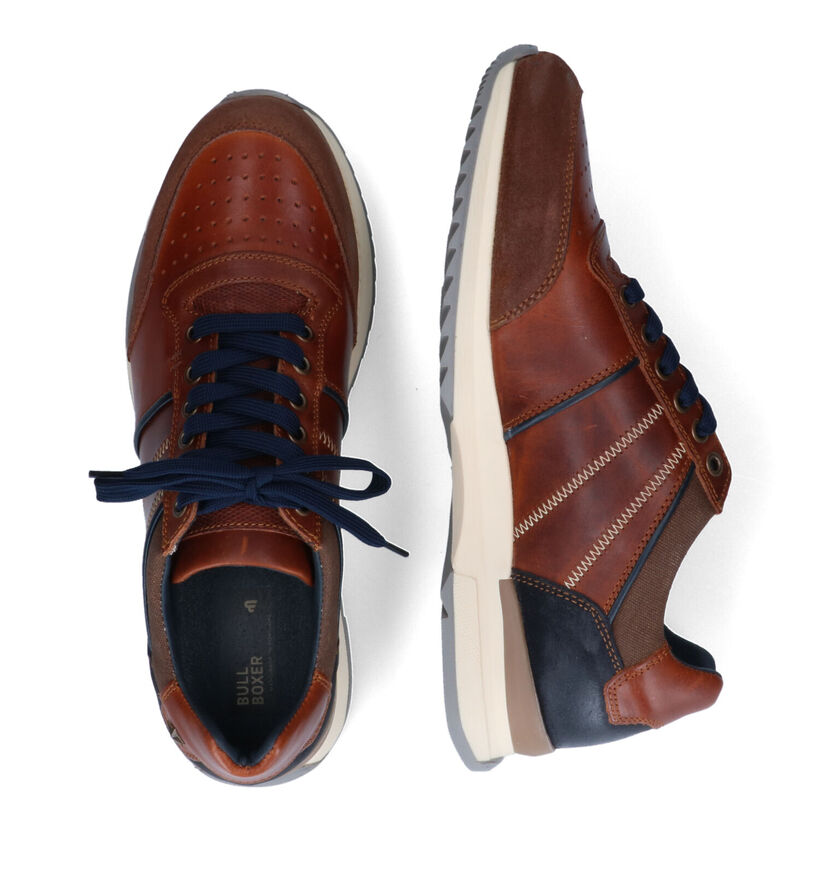 Bullboxer Cognac Veterschoenen voor heren (324232) - geschikt voor steunzolen