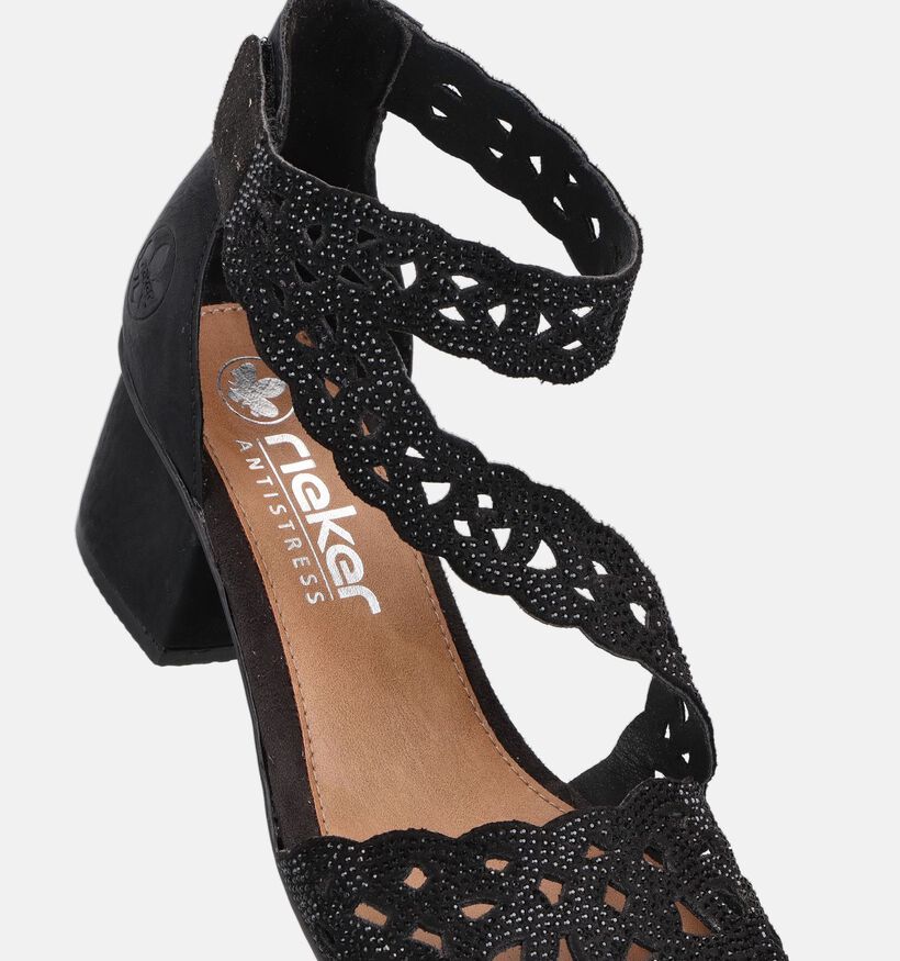 Rieker Zwarte Sandalen met Blokhak voor dames (370408)