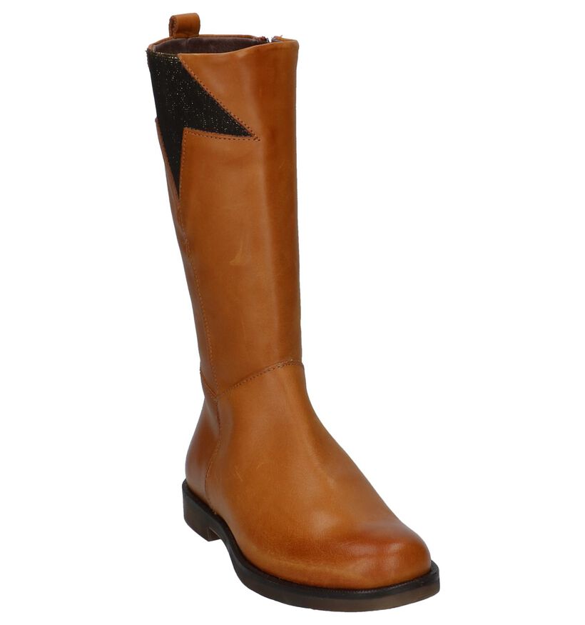 STONES and BONES Bottes hautes en Cognac en cuir (223393)