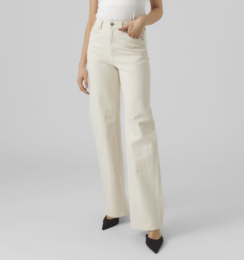 Vero Moda Tessa Ecru Wide leg jeans L30 voor dames (352112)