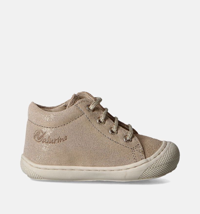 Naturino Cocoon Zip Suede Gouden Babyschoentjes voor meisjes (355318) - geschikt voor steunzolen