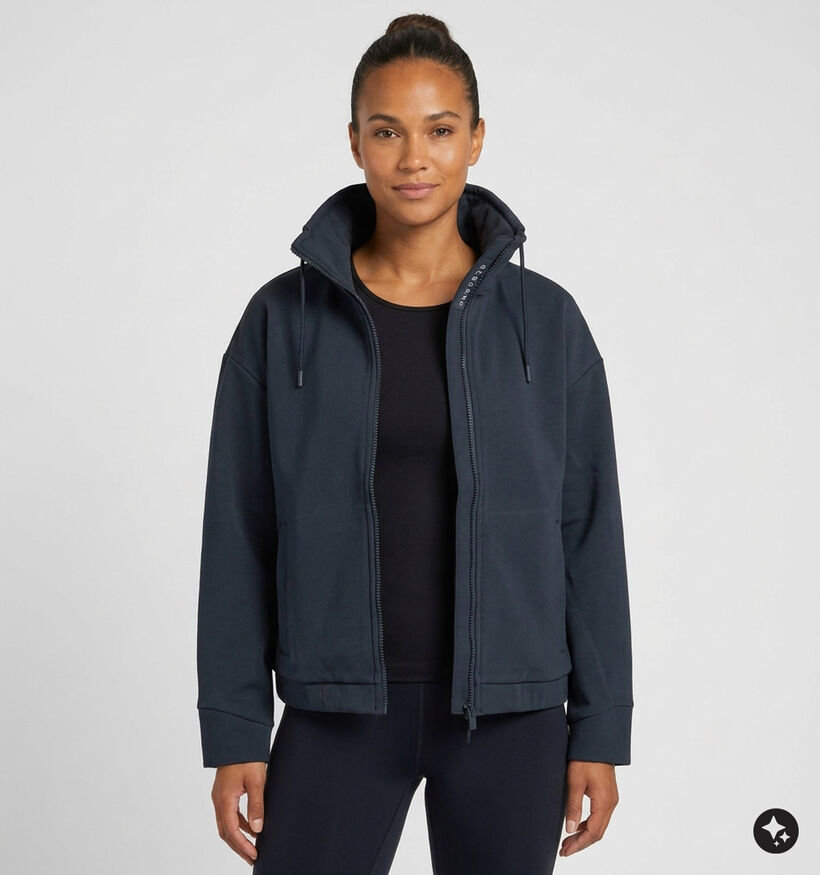 Elbsand Roana Manteau court en Bleu fonc&eacute; pour femmes (381287)