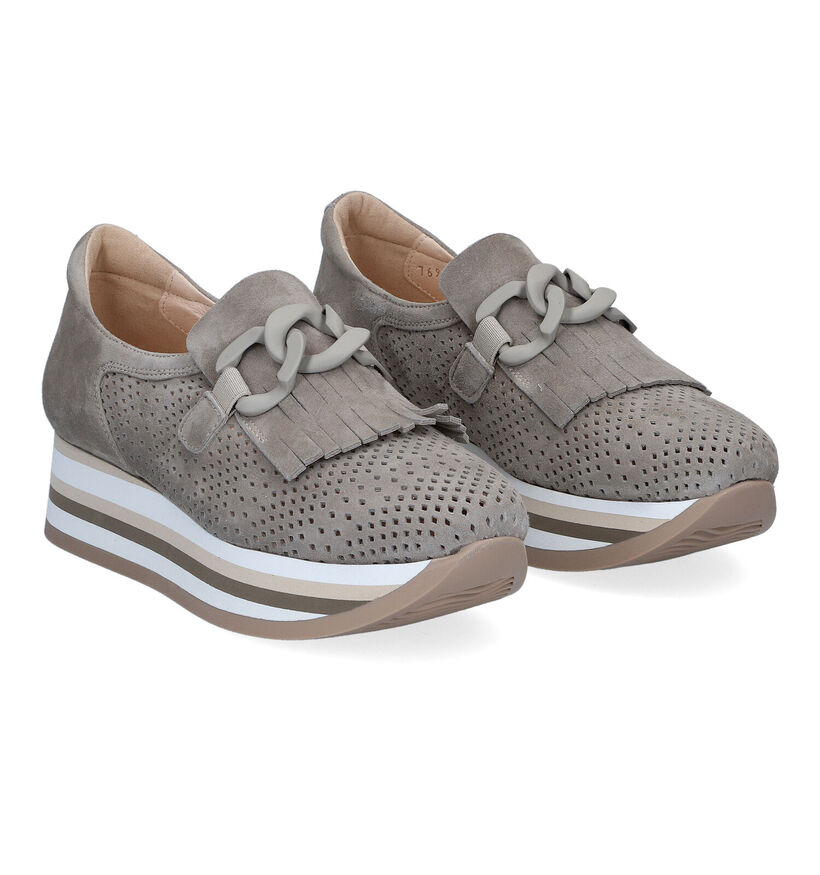 Softwaves Chaussures à enfiler en Taupe pour femmes (308388) - pour semelles orthopédiques