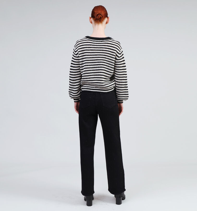 Vero Moda Earth Pull rayé en Noir pour femmes (346141)