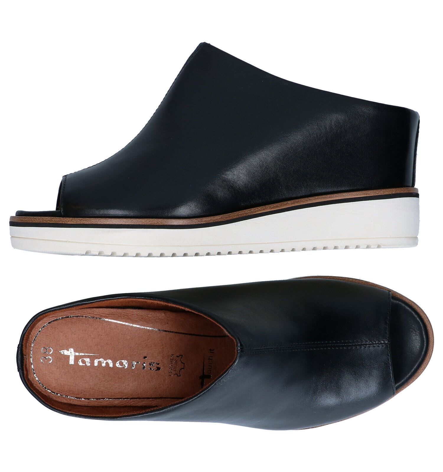 Tamaris Touch it Zwarte Muiltjes Dames Slippers Online op TORFS.BE