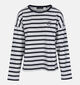 Elsband Elva Donkerblauwe/Witte Gestreepte T-shirt voor dames (374227)
