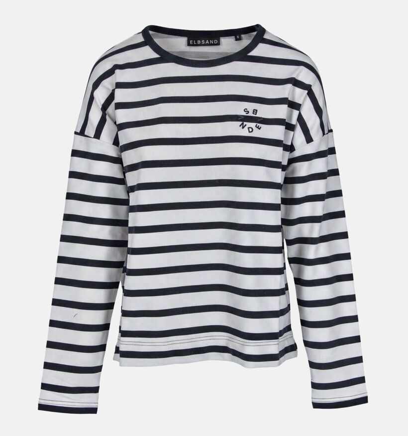 Elsband Elva Donkerblauwe/Witte Gestreepte T-shirt voor dames (374227)
