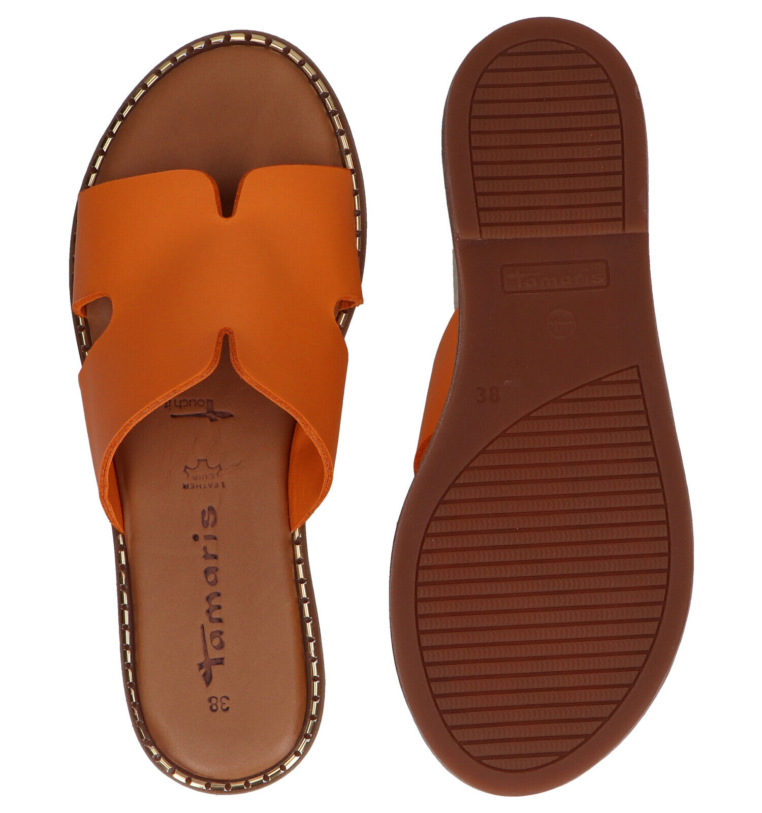 Tamaris Touch it Oranje Muiltjes Dames Slippers Online op TORFS.BE