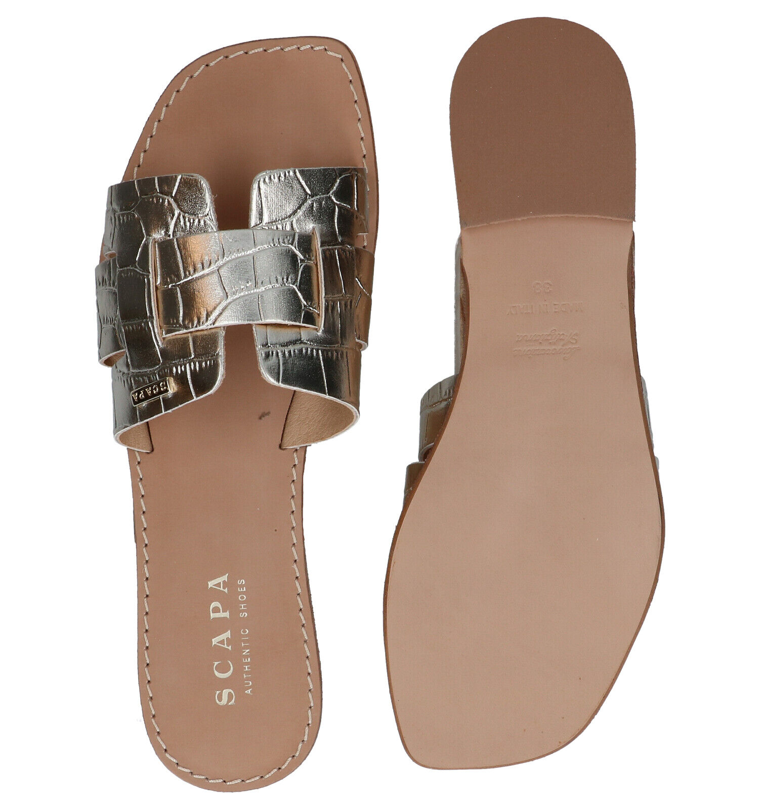 Scapa Gouden Muiltjes Dames Slippers Online op TORFS.BE