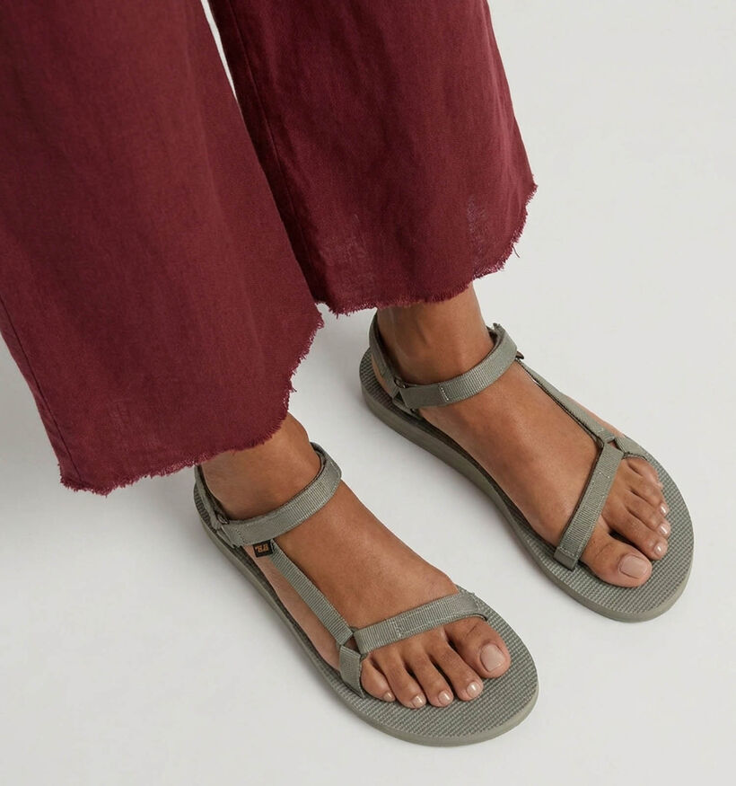Teva Original Universal Slim Sandales en Vert pour femmes (380229)
