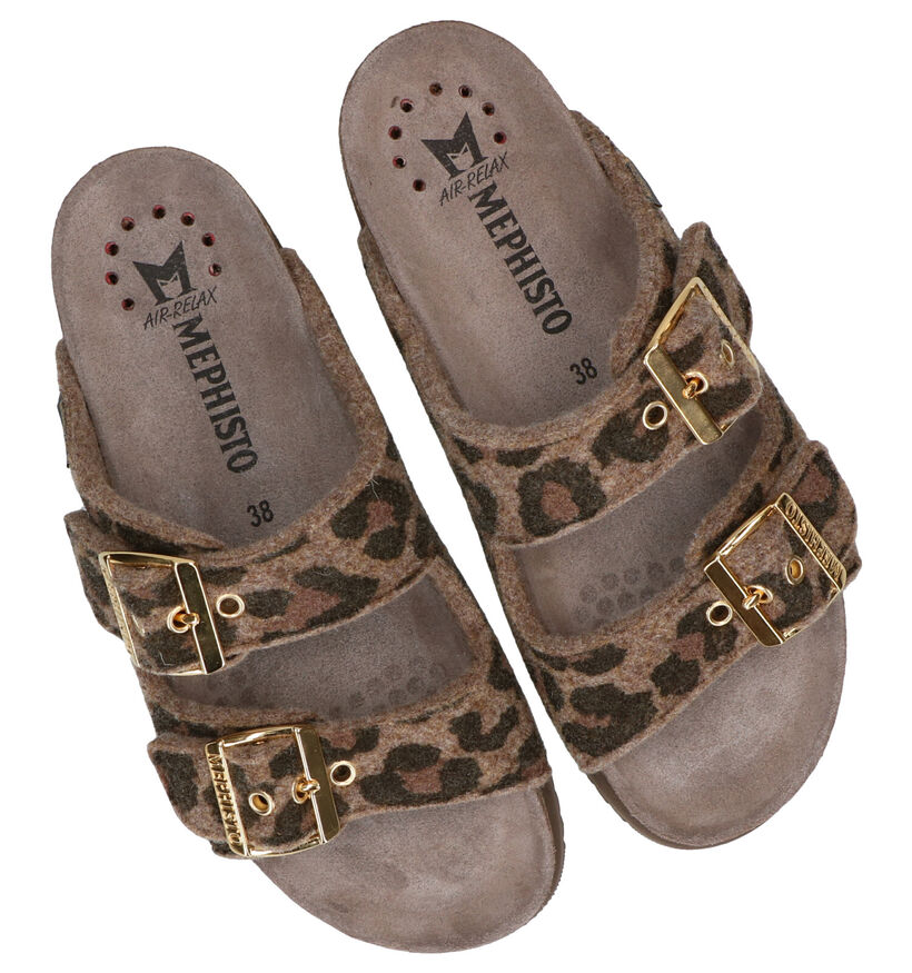 Mephisto Hester Bruine Slippers in stof (298117)