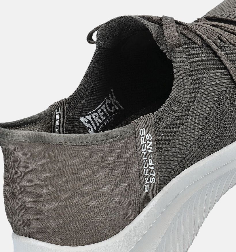 Skechers Slip-ins Ultra Flex 3.0 Brilliant Path Kaki Sneakers voor dames (350347) - geschikt voor steunzolen