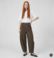 Pieces Gunhild Donkerbruine Barrel Geklede Broek voor dames (382091)