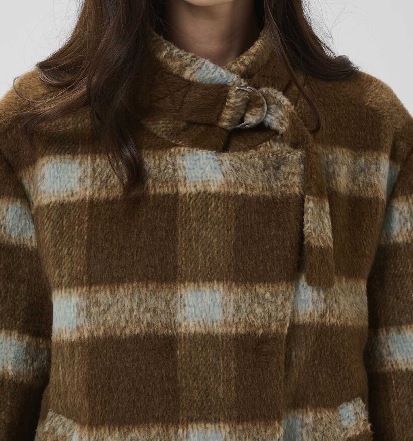 Culture Silja Manteau court en Marron/Bleu pour femmes (380497)