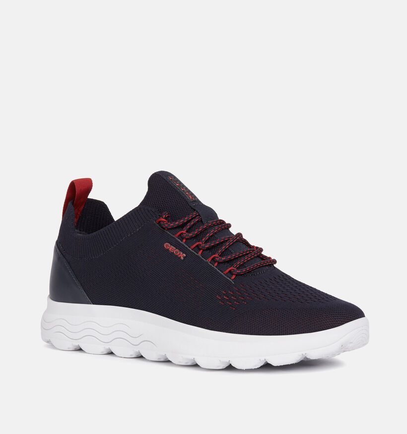 Geox Spherica Blauwe Veterschoenen voor heren (353835) - geschikt voor steunzolen