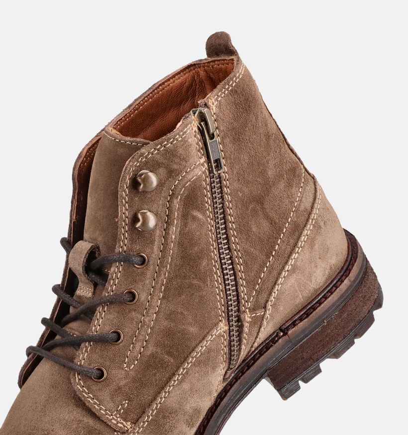 Via Borgo Boots &agrave; lacets en Taupe pour hommes (379282)
