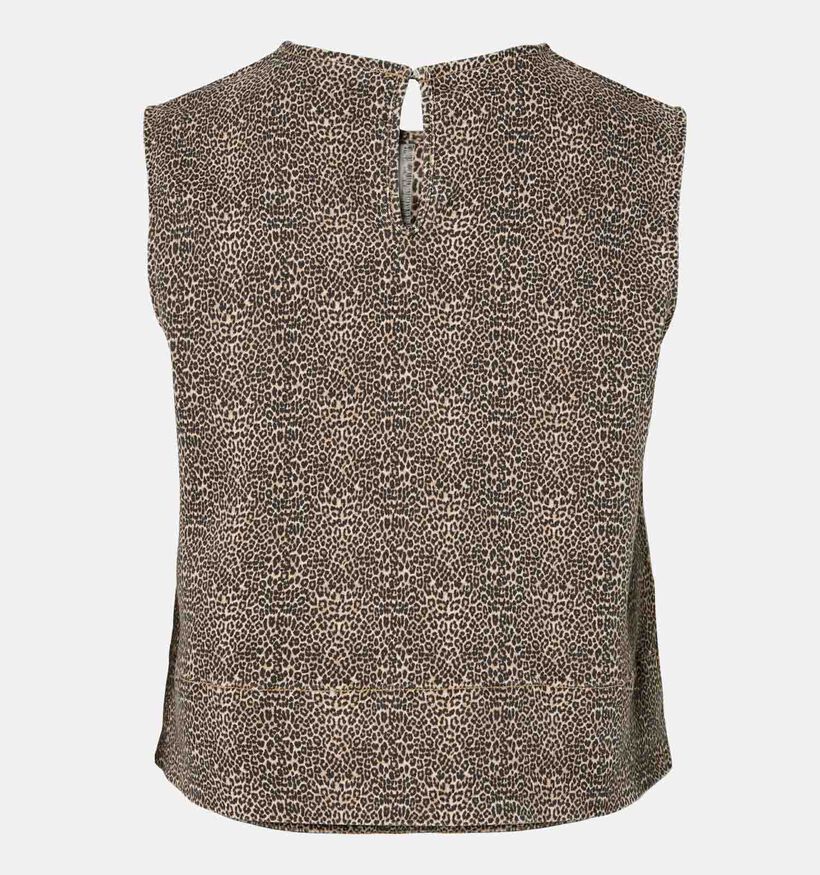 Pieces Salume Denim Mini Leo Bruine Top voor dames (372379)