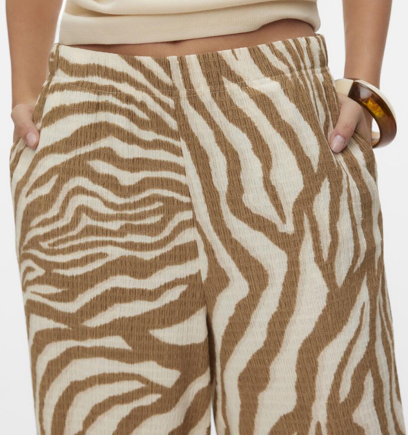 Vero Moda Friga Zebra Beige/Bruine Broek voor dames (367201)