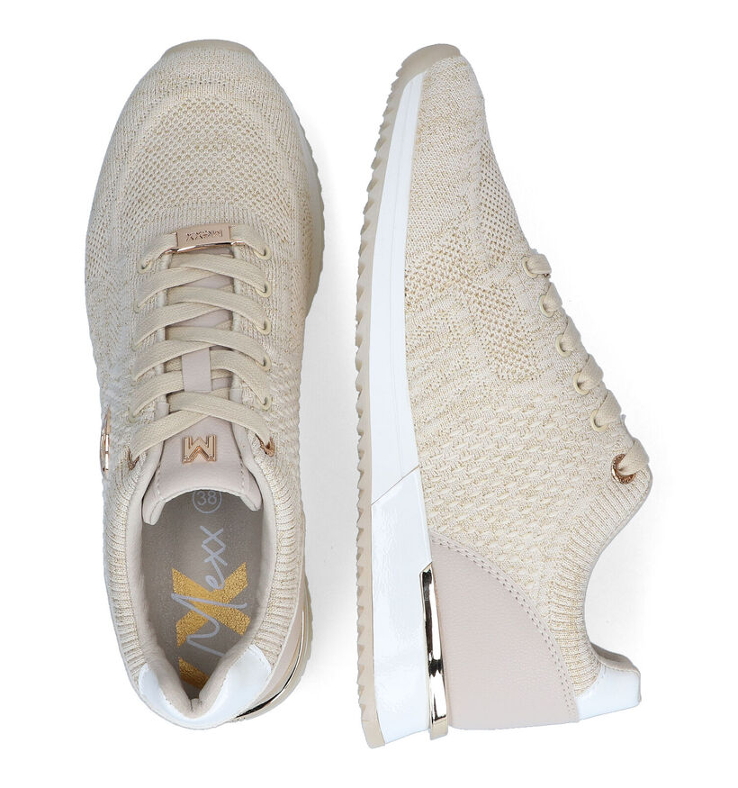 Mexx Gitte Glitter Ecru Sneakers voor dames (319575) - geschikt voor steunzolen