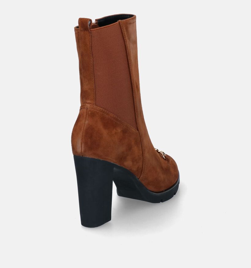 Nathan-Baume Bottines à talons en Cognac pour femmes (315978)