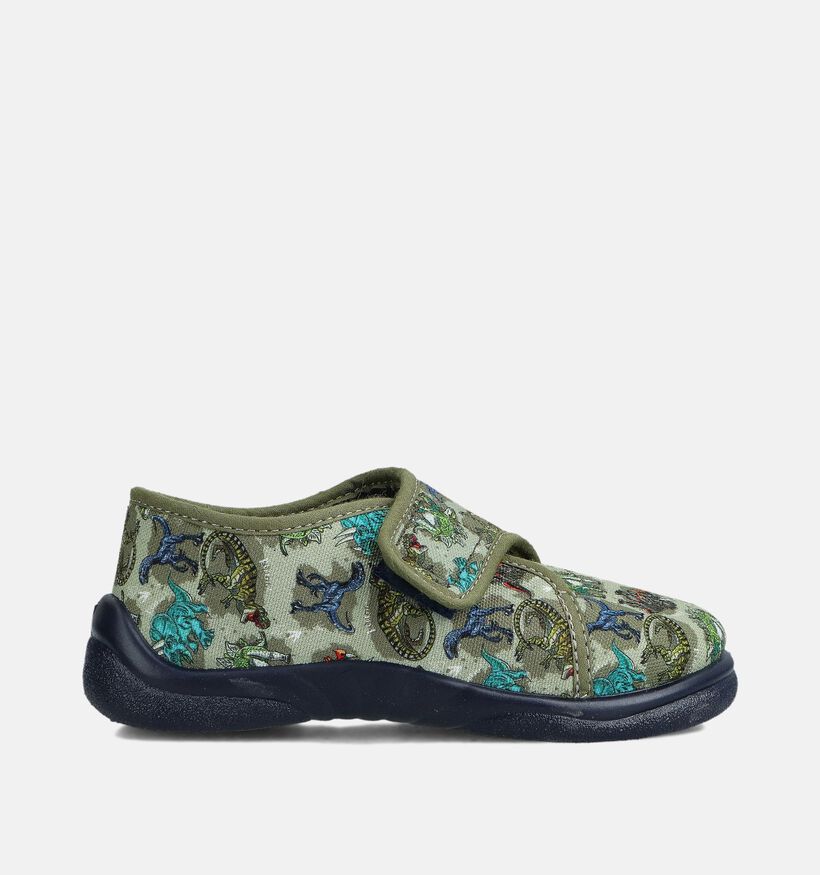 Milo & Mila Pantoufles en Vert kaki pour filles, garçons (364922) - pour semelles orthopédiques