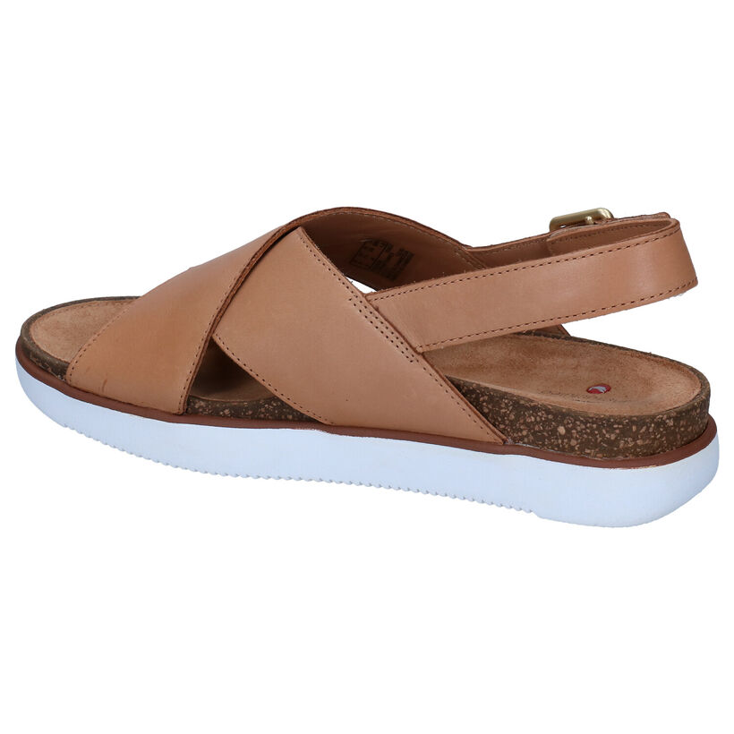 Clarks Elayne Cross Cognac Sandalen in leer (289480)