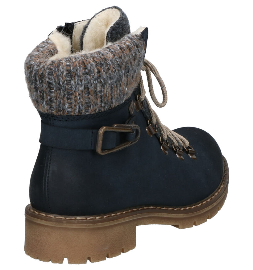 Rieker Blauwe Veterboots voor dames (331612) - geschikt voor steunzolen