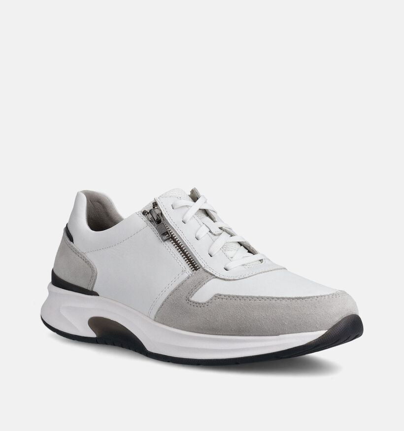 Pius Gabor Witte Rits-Veterschoenen voor heren (370300) - geschikt voor steunzolen