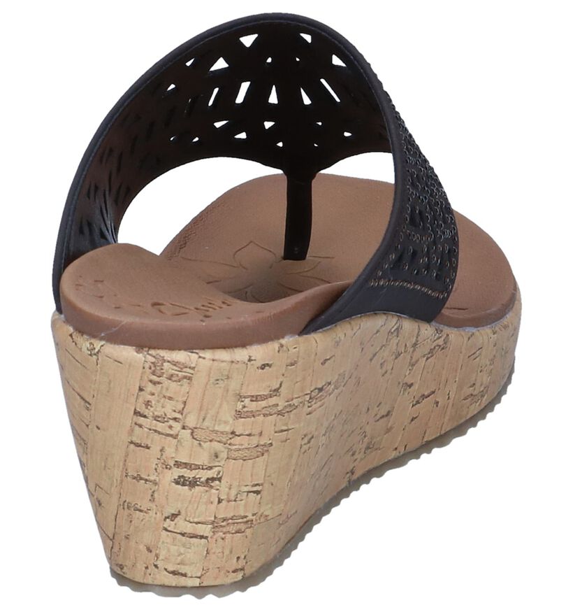 Skechers Nu-pieds à talons en Brun foncé en simili cuir (251836)