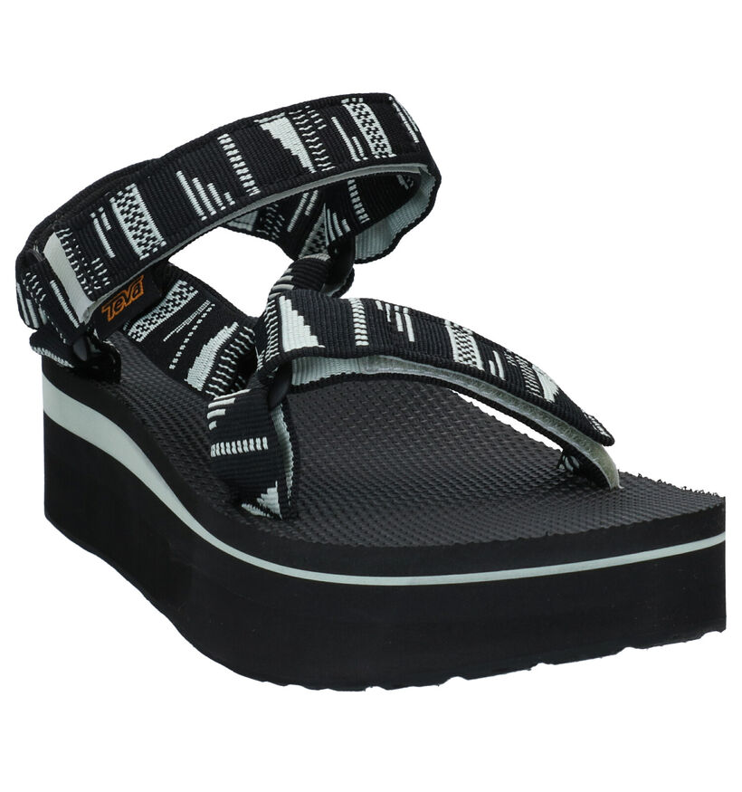 Teva Flatform Sandales en Beige en textile (276303)