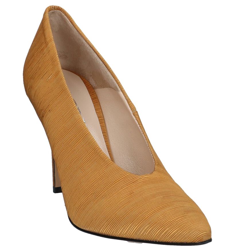 Pumps met Hoge Hak Frida Fausta Donkergeel in stof (233555)