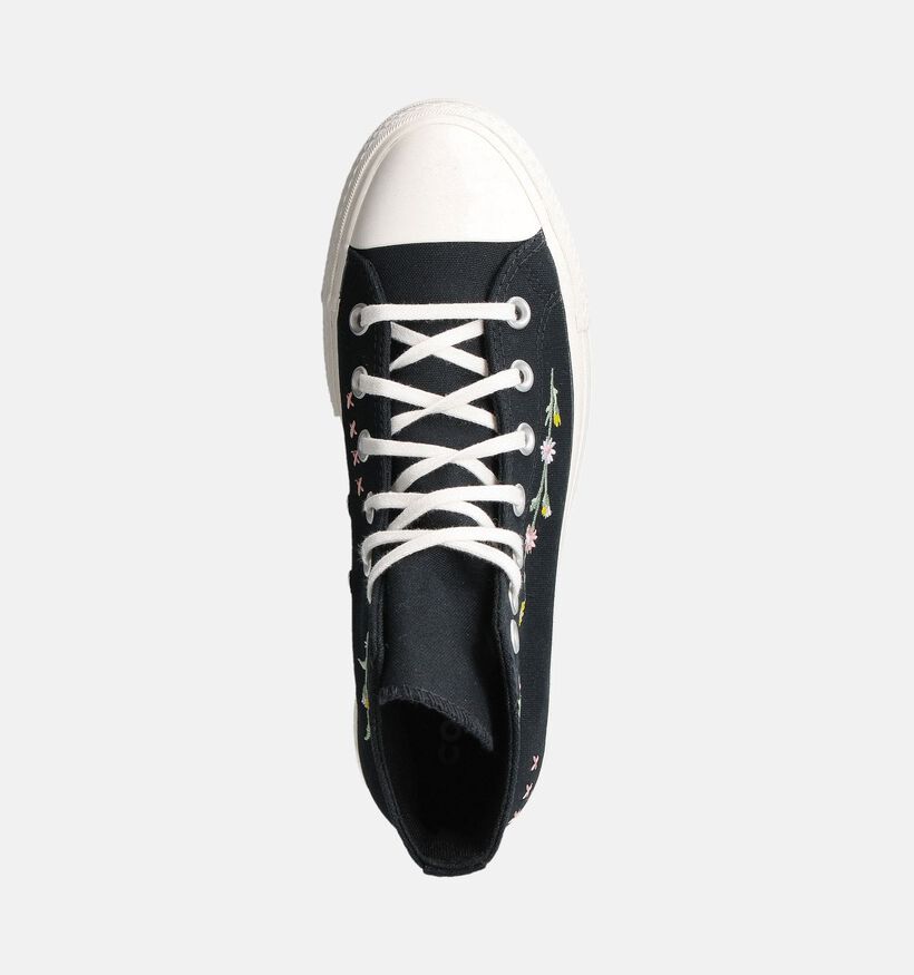 Converse Chuck Taylor All Star Lift Floral Baskets montantes en Noir pour femmes (357546) - pour semelles orthopédiques