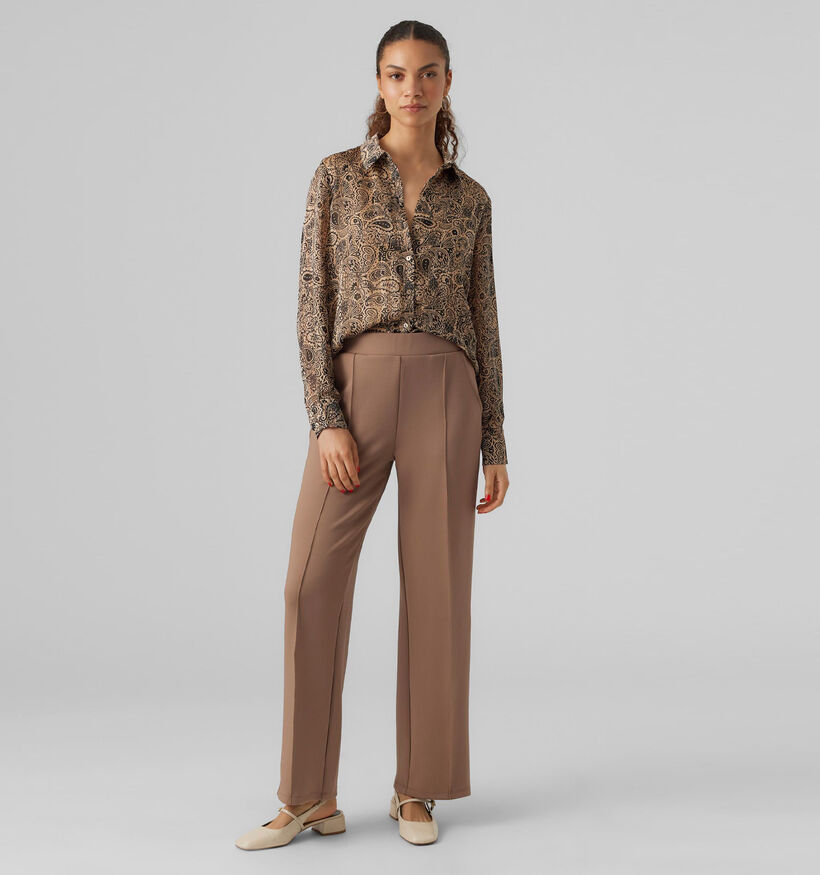 Vero Moda Panna Pantalon large en Brun pour femmes (332599)