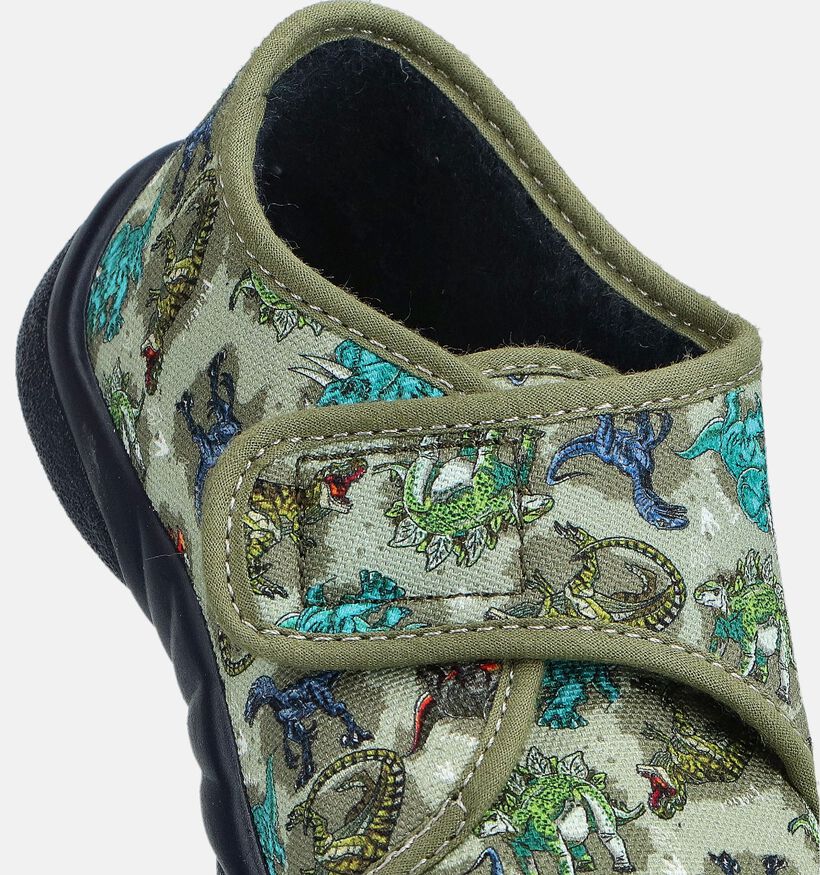 Milo & Mila Pantoufles en Vert kaki pour filles, garçons (364922) - pour semelles orthopédiques