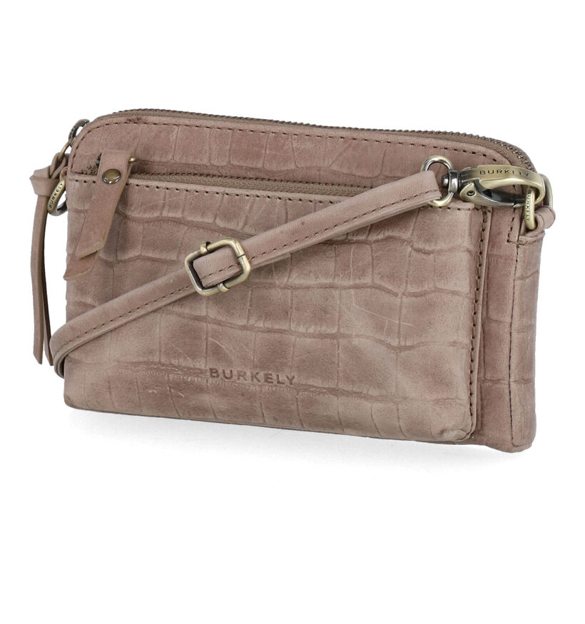 Burkely Croco Cassy Taupe Crossbody Tas in leer (298852)