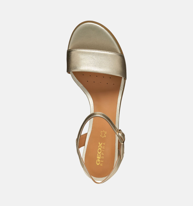 Geox Aurely Gouden Sandalen met blokhak voor dames (353768)