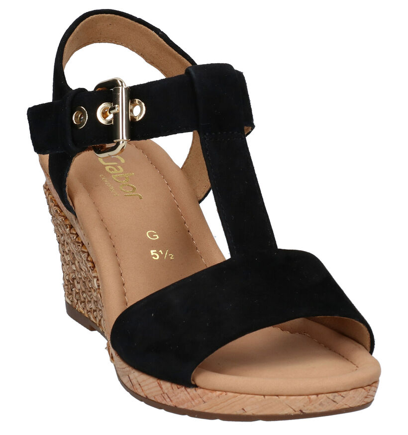 Gabor Zwarte Sandalen in nubuck (271749)