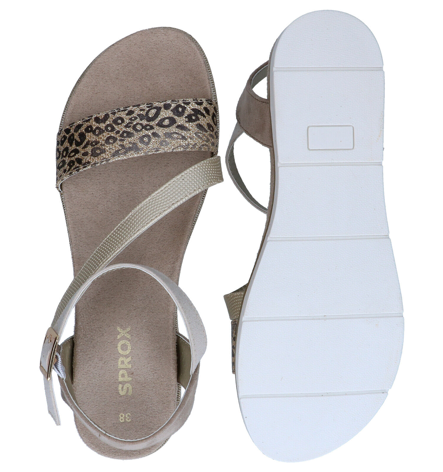 Sprox Taupe Sandalen Dames Sandalen Online op TORFS.BE
