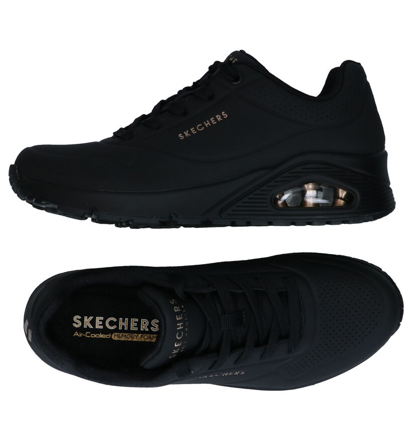 Skechers Uno Stand On Air Zwarte Sneakers voor dames (314063)