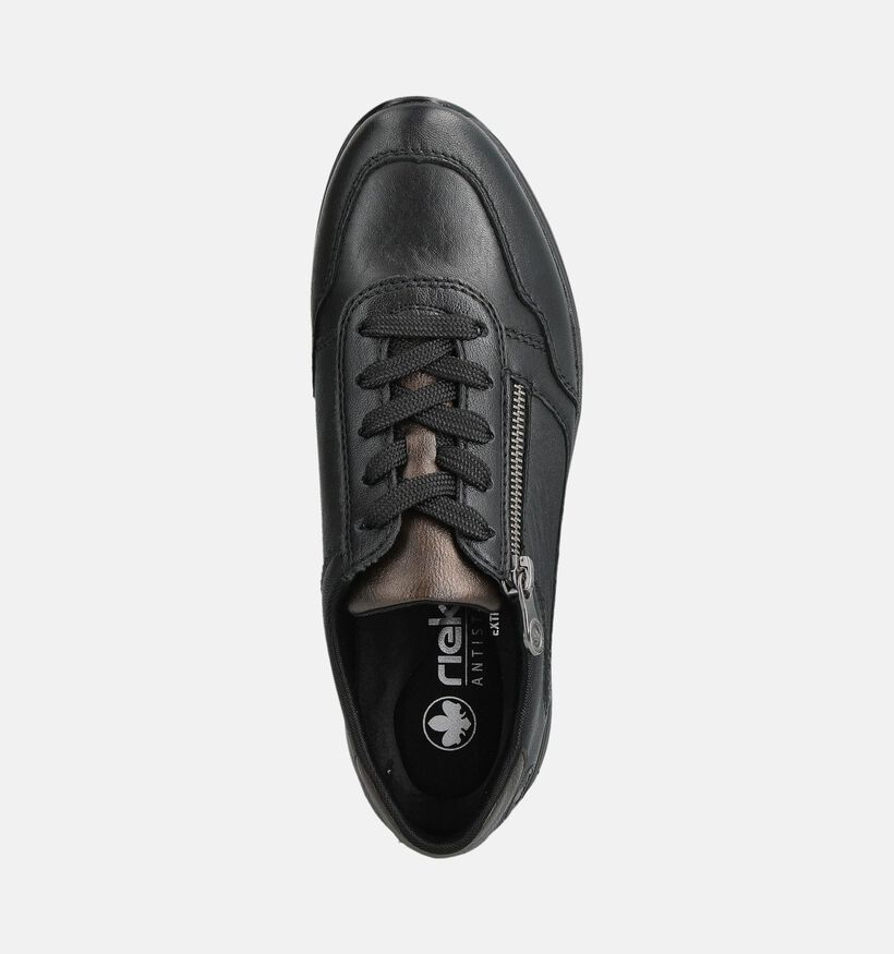 Rieker Zwarte Sneakers met Veter en Rits voor dames (360475) - geschikt voor steunzolen