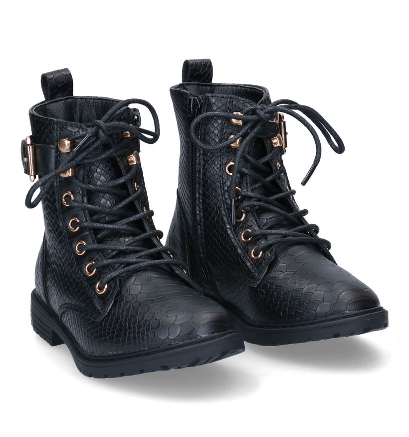 Milo & Mila Bottines robustes en Noir pour filles (297200)