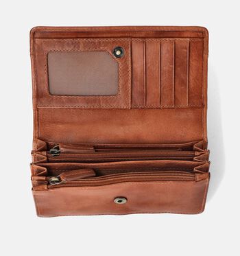 Label M Petite maroquinerie Cognac/Rouge